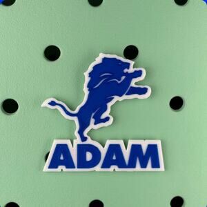 Personalized Detroit Lions Bogg Bag Name Tag, Lions Bogg Bag Charms